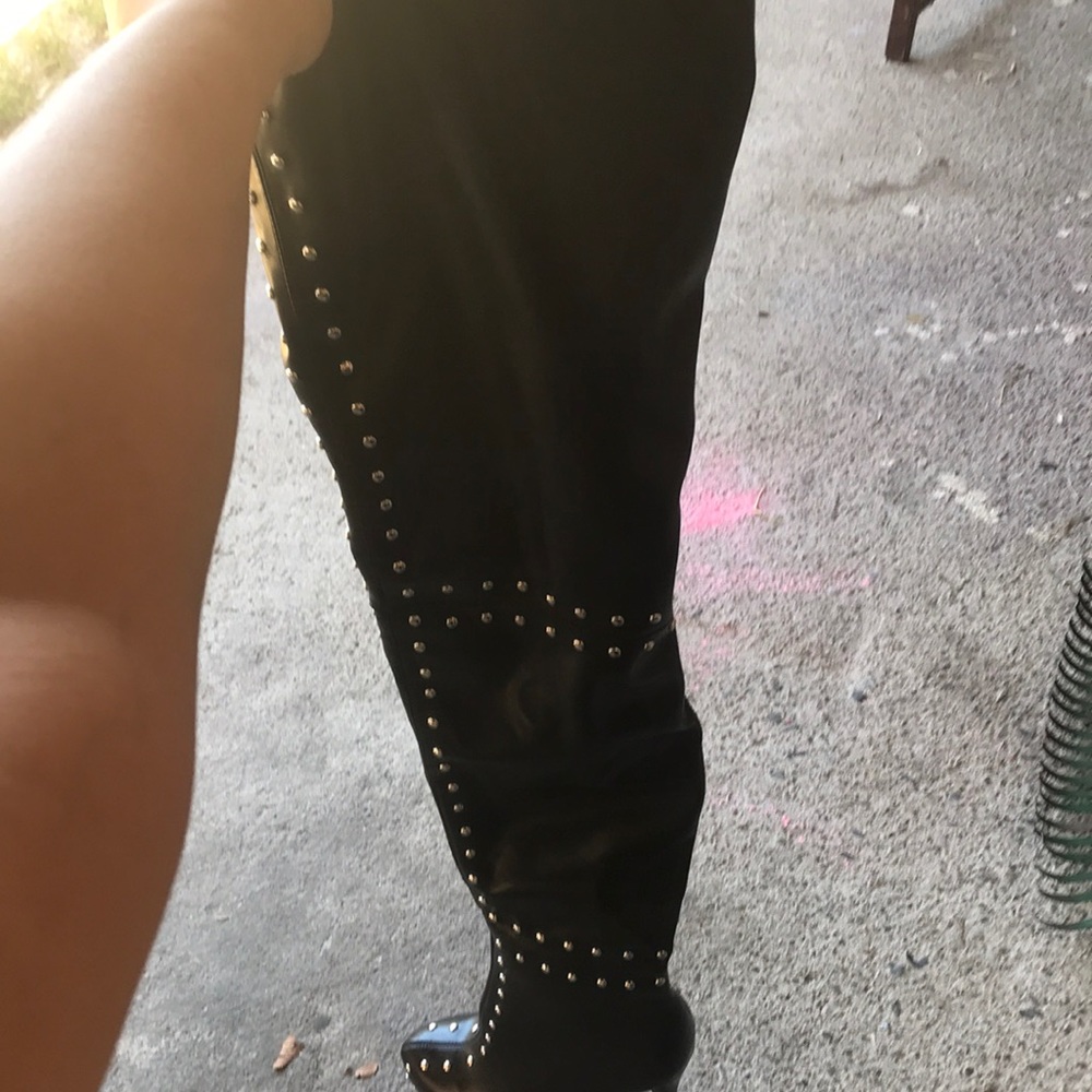 Thigh high studded boots